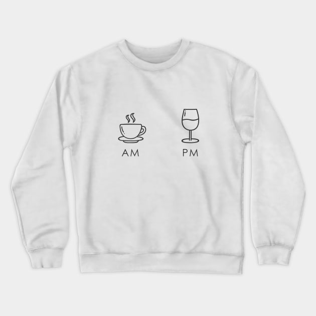 AM PM Wine Crewneck Sweatshirt by Printadorable